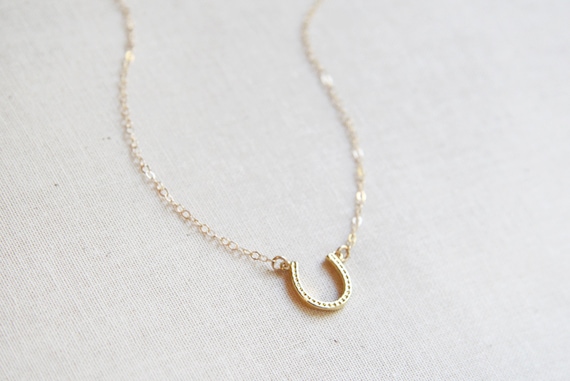 Delight Jewelry Domed PT Horseshoe 3 Bead Necklace Delight Jewelry Domed PT Horseshoe 3 Bead Necklace
