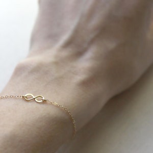 Tiny Infinity Bracelet 14kt Gold Filled image 2