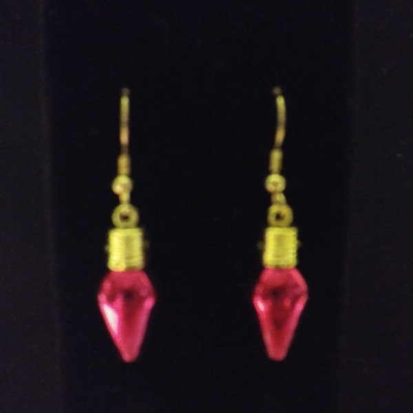 Red Chrome light bulb earrings