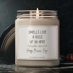Boss&#39;s Day Candle, Boss appreciation day gift, supervisor gift, coworker gift, funny bosses day gift, boss Christmas gift, happy bosses day