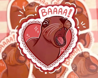 Kawaii Sea Lion Sticker, Baaaa Sticker, Laptop decal