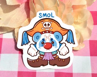 Smol Clown Pirate Panda Sticker: Waterproof Laptop Decal