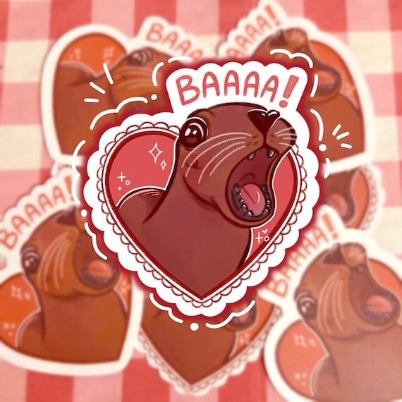 Kawaii Sea Lion Sticker, Baaaa Sticker, Laptop decal