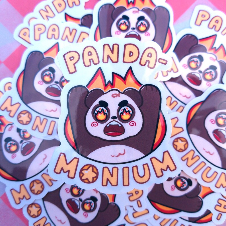Sticker Panda Angry Angry Panda, Pandamonium Sticker: Waterproof Vinyl Laptop Decal - Etsy