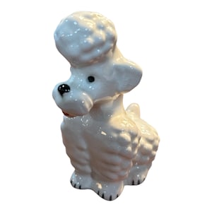 Vintage Goebel Sitting White Poodle Dog Figurine From Germany 1960&#39;s Porcelain