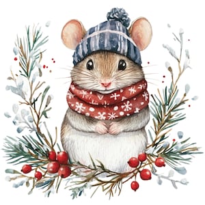 12 cliparts souris scandinaves animaux de la forêt scandinaves Art folklorique Clip Art hiver souris animaux PNGs téléchargement numérique Junk Journal