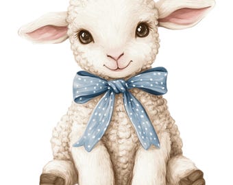 12 Easter Lamb Clipart Easter Clip Art Spring Lamb High Quality PNGs Coquette Bow Digital Download Junk Journal Commercial Use