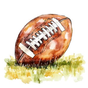12 Watercolor Football Clipart Watercolor Football Helmet Clip Art Sports High Quality PNGs Digital Download Commercial Use Junk Journal