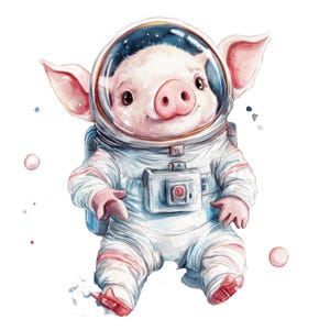 11 Porcos no Espaço Clipart Aquarela Porcos Espaciais Clip Art Porcos Bonitos Gráficos PNGs de Alta Qualidade Download Digital Uso Comercial Diário de Lixo