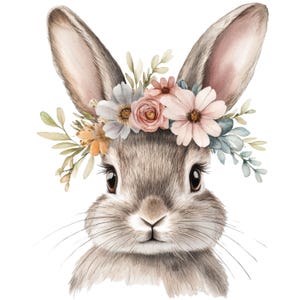 11 Clipart lapin de Pâques Pâques Clip Art lapin de Pâques PNGs de haute qualité Fleurs printanières Téléchargement numérique Junk Journal usage Commercial
