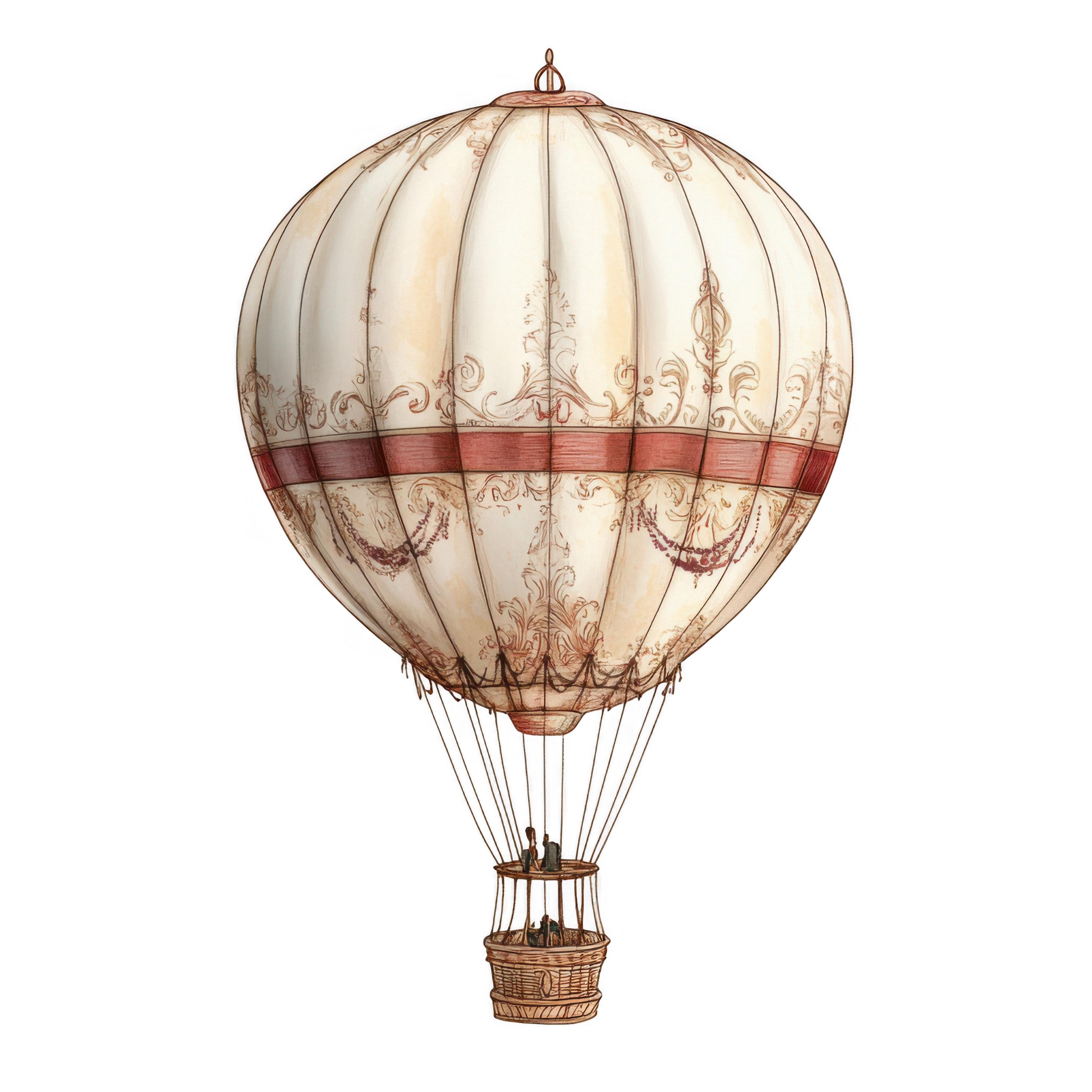 12 Vintage Hot Air Balloons Clipart Watercolor Hot Air Balloons High ...