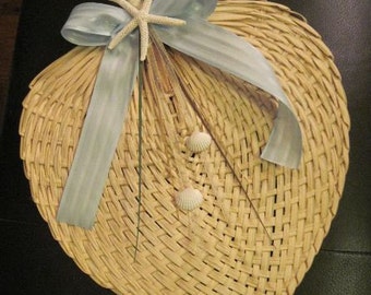 Straw Fan Undecorated - Beach Wedding - Fan -  Natural Straw Rattan Fans for Beach Weddings - 10 Blanks