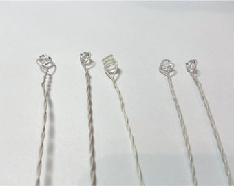 Bead Stems   6 Wired Beads for Bouquets   Swarovski Crystal  Stems   Wired Beads Clear Wired Beads for Centerpieces & Floral Arrangement