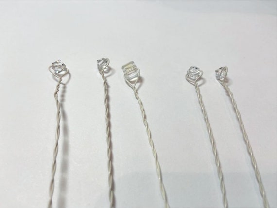 Bead Stems 6 Wired Beads for Bouquets Swarovski Crystal Stems Wired Beads Clear Wired Beads for Centerpieces & Floral Arrangement Il_570xn