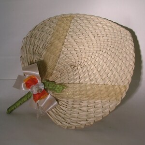 Beach Wedding - Straw Wedding Fan for Beach Weddings - simple bow and seashells