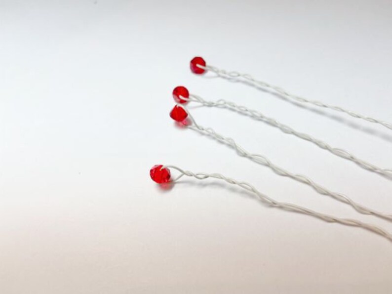 Bead Stems 6 Wired Beads for Bouquets Swarovski Crystal Stems Wired Beads Res Wired Beads for Centerpieces & Floral Arrangement image 2