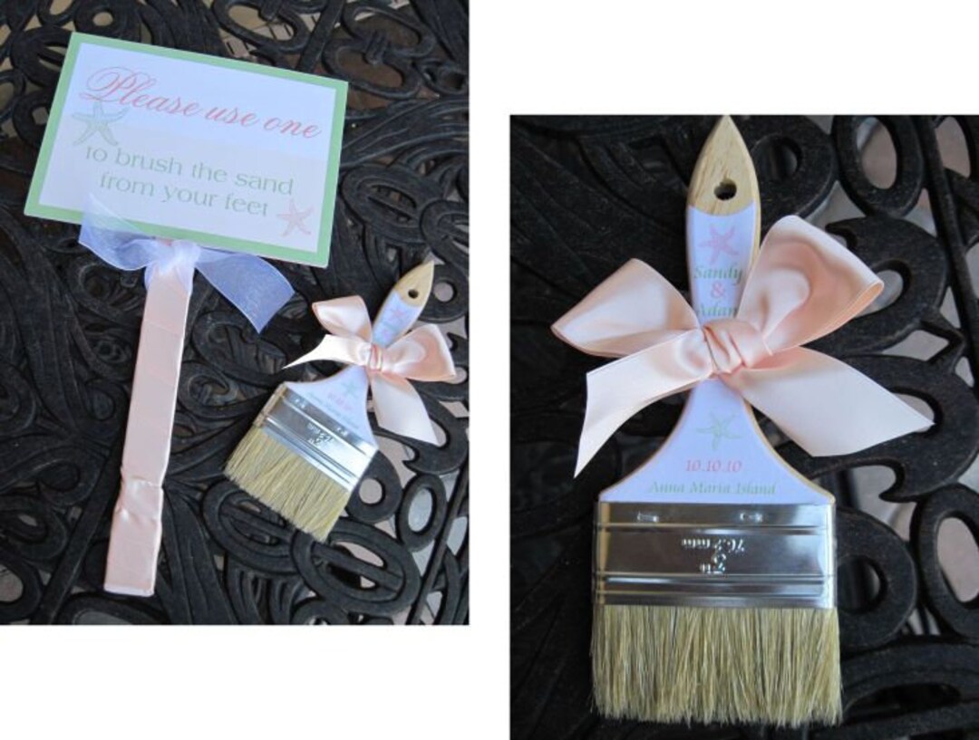 Beach Sand Brush Sand Paint Brush Favor Promotional Item Wedding Brushes Etsy