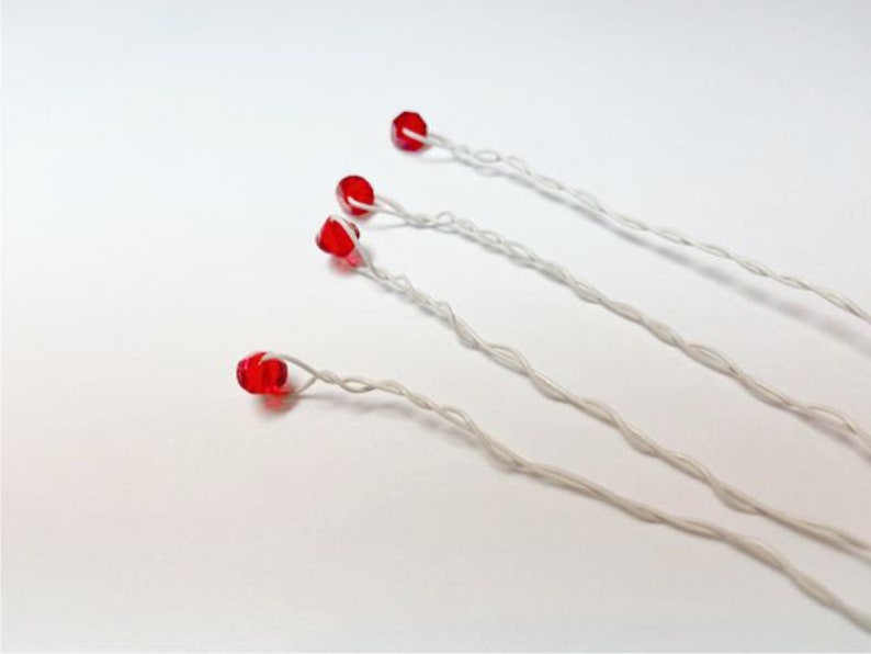 Bead Stems 6 Wired Beads for Bouquets Swarovski Crystal Stems Wired Beads Res Wired Beads for Centerpieces & Floral Arrangement image 3