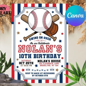 Baseball Birthday Invitation, Baseball Invites, Instant Download Baseball Invitation, Digital File