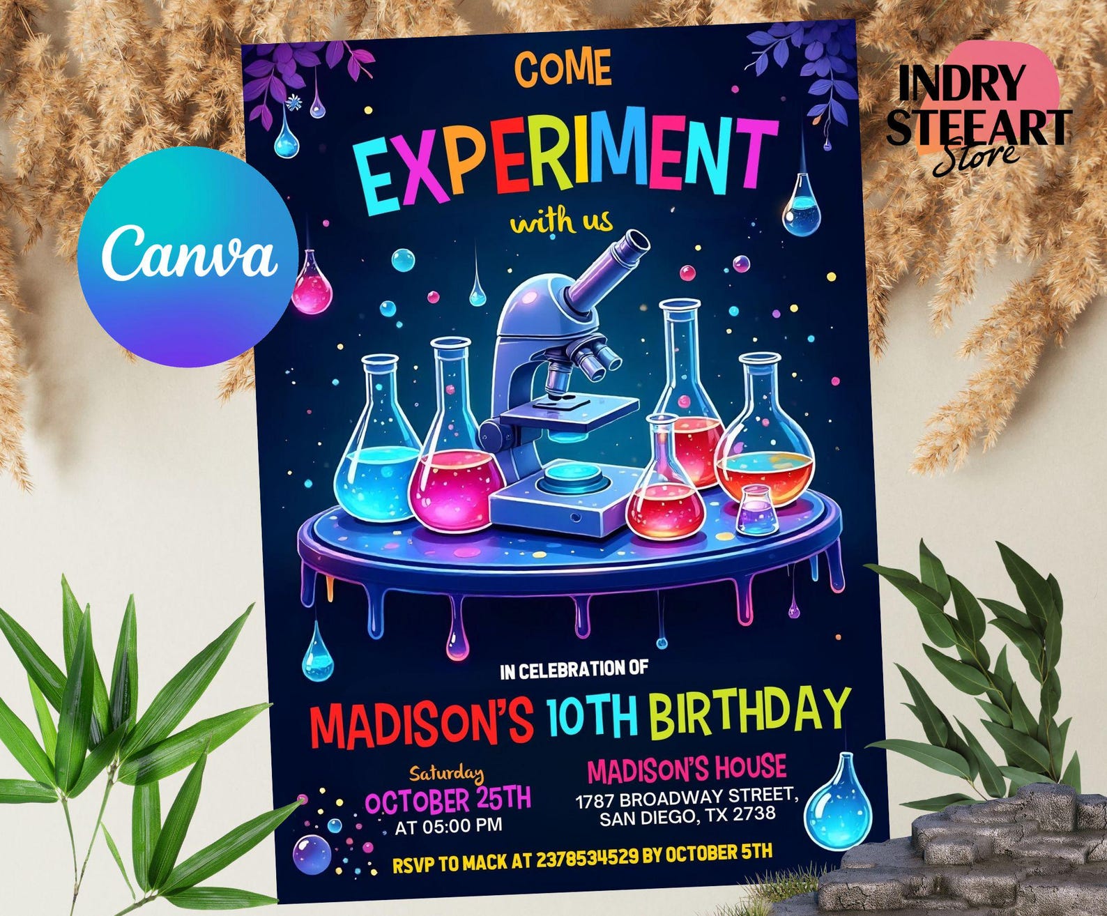 Science Birthday Invitation, Science Invitation, Boy Girl Science Party ...