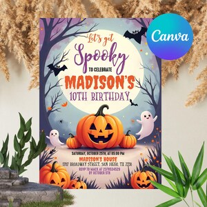 Spooky Goose Halloween Invitation, Let&#39;s Get Spooky, Silly Goose Birthday, Cute Halloween, Kids Costume Party Boo Birthday