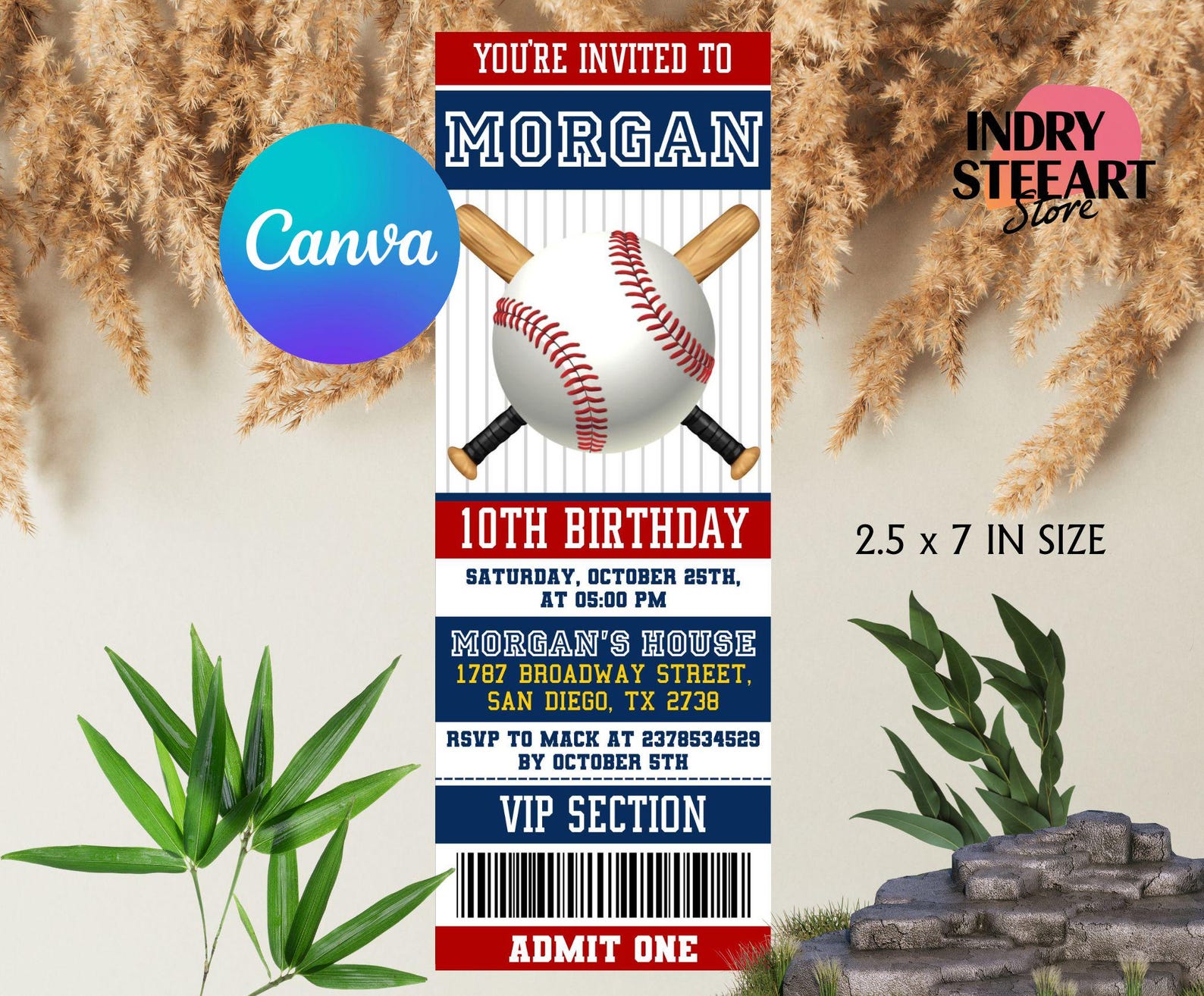 Editable Baseball Ticket Invitation, Baseball Birthday Party Invitation ...