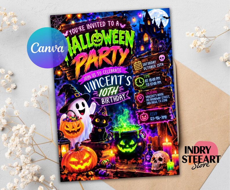 ghostly party invite,ghost party invite,pumpkin invitation,halloween party,pumpkin invite,halloween invite,holloween evite,halloween card,kids halloween,halloween invitation,halloween flyer,horror invitation,digital download,Costume Party Invite,Witch Bat Zombie,Halloween Invitation,Neon Invitation,Glow Invitation,Editable Halloween,Spooktacular invite,Moden Invitation,glow in the dark,Halloween invite,neon halloween,Halloween Birthday,Adults Halloween