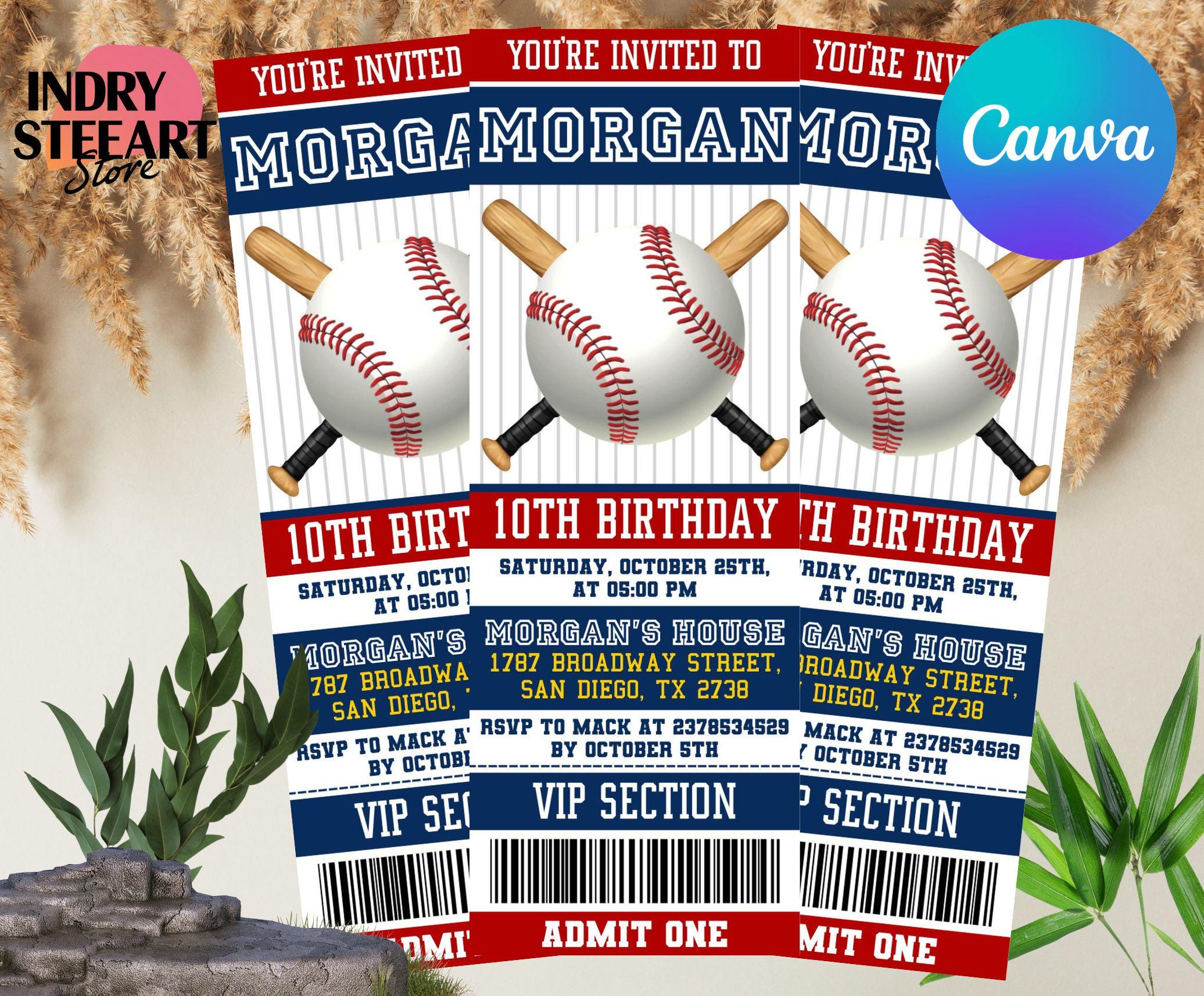 Editable Baseball Ticket Invitation, Baseball Birthday Party Invitation ...