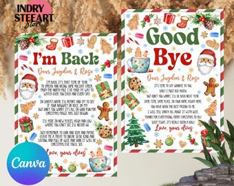 Elf Letter, Elf Arrival letter, Elf Return Letter, Elf I'm Back Christmas Letter, Goodbye elf letter, Christmas Invitation, Instant Download