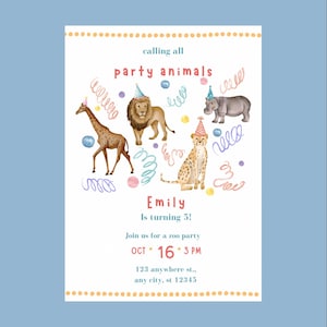Party Animal--Birthday Invitation Template