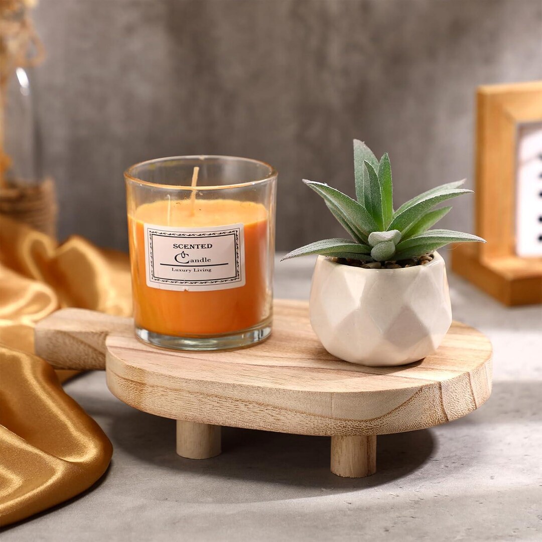 Wood Pedestal Stand, Farmhouse Wooden Riser for Bathroom Kitchen ...