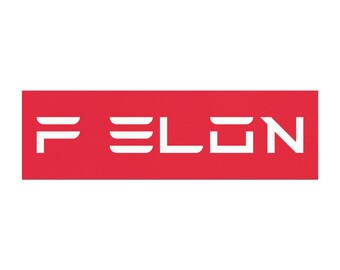 F Elon Car Magnet (NOT for Tesla Models X & S) - Red with White - Anti Elon Musk Bumper Magnet