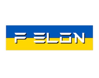F Elon Ukranian Flag Bumper Sticker - Premium Vinyl Anti Elon Bumper Sticker showing Support for Ukraine Sticker