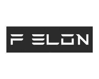 F Elon Car Magnet (NOT for Tesla Models X & S) - Black with White - Anti Elon Musk Bumper Magnet