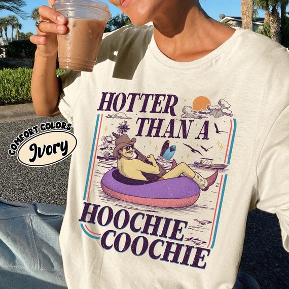 Hotter Than A Hoochie Coochie PNG Digital Download, Summer Vacation Shirt Designs, Hoochie Coochie Meme Shirt, 90s Country Music Lover Gift
