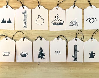 Twin Peaks Themed GIFT TAG Sets - 90s TV Show Present Topper