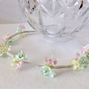 Pastel Floral Wreath, Cherry Blossom, Hair Accessory, Flower Headband, Spring Flowers, Hair Circlet, Wedding, Flower Girl, Flower Headband