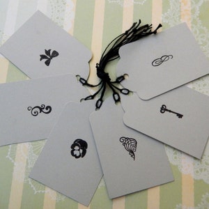 Geschenk-TAG SET, London, grau und schwarz, handgemachte Geschenkanhänger, viktorianischen Tags, Geschenkverpackung, Papier-Tags, Karten-Set, London Nebel
