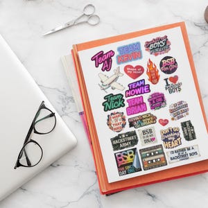 Backstreet Boys #1 Sticker Sheet |  Boy Band | Music | 90&#39;s | Pop | Stickers | Decals