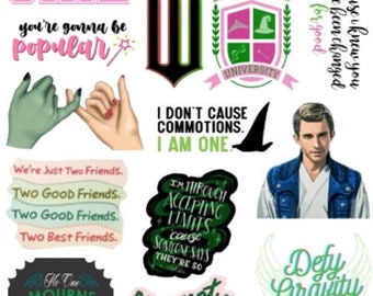 Wicked Sticker Sheet #4 | Musical | Broadway | New York | Tour | Elphaba | Defying Gravity