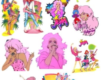 Jem Sticker Sheet | Retro 80&#39;s Cartoon | Jem and the Holograms | Female Singer | Nostalgia Stickers