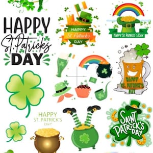 Saint Patrick&#39;s Day Stickers | Lucky | Leprechaun | Stickers |Sticker Sheet | Decal Pot of Gold | Irish