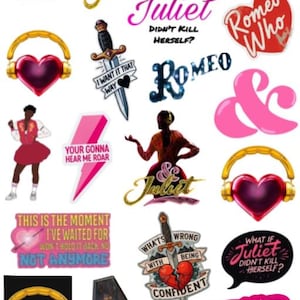 And Juliet Musical Sticker Sheet | &Juliet | Musical | Broadway | New York | Tour  | Stickers | Romeo and Juliet
