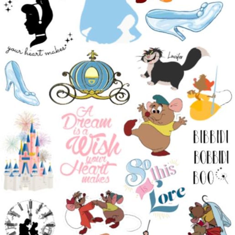 Cinderella Stickers - Etsy