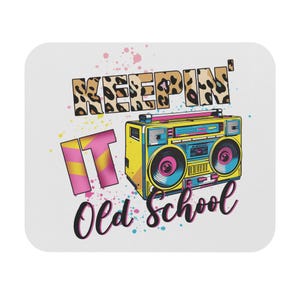 Rectangle Mouse Pad | Old School Retro Vintage Tech Gamer Gift | Office Desk Fun | Computer Accessory