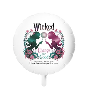 Wicked Ballon 22&quot; | Mylar Dekoration | Für immer | Elphaba | Glinda | Party Dekoration | Helium Ballon | Wiederverwendbar