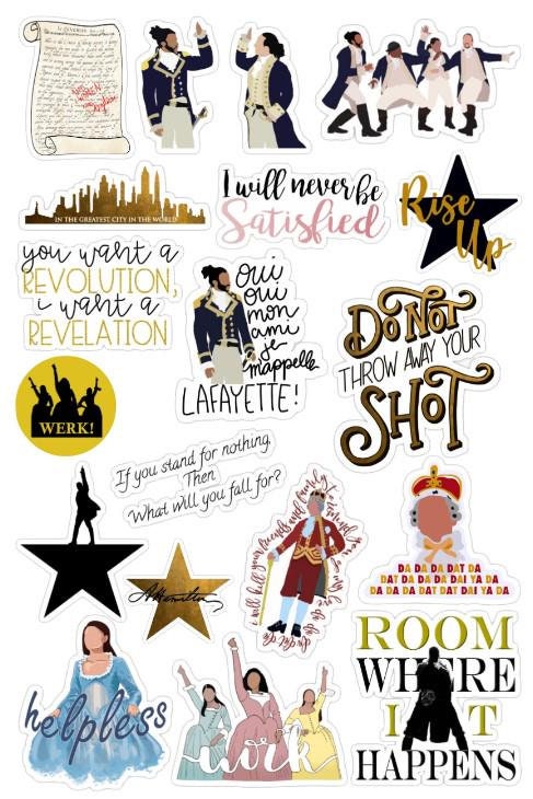 Hamilton Sticker Sheet | Musical | Broadway | New York | Tour  | Stickers