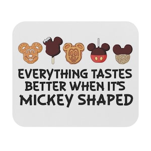 Disney Snacks Rechteck Mauspad | Büro Dekor | Lustiges Geschenk für Disney-Fans | Computer Zubehör | Glücklicher Ort | Schreibtisch Maus Mat