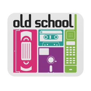 Rectangle Mouse Pad | Old School Retro Vintage Tech Gamer Gift | Office Desk Fun | Computer Accessory