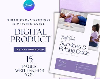 Birth Doula Pricing Guide Template, Canva Editable (Digital Download)